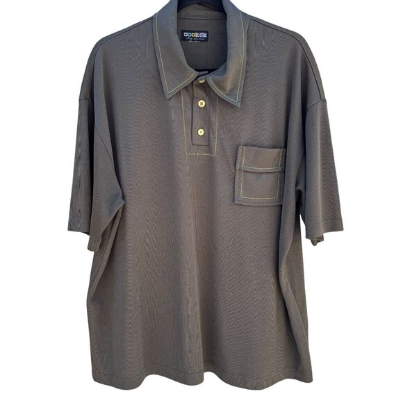 BC Ethic 3 Star Knits Vintage Mens Olive Green Short Sleeve Knit Polo Shirt - Picture 1 of 8